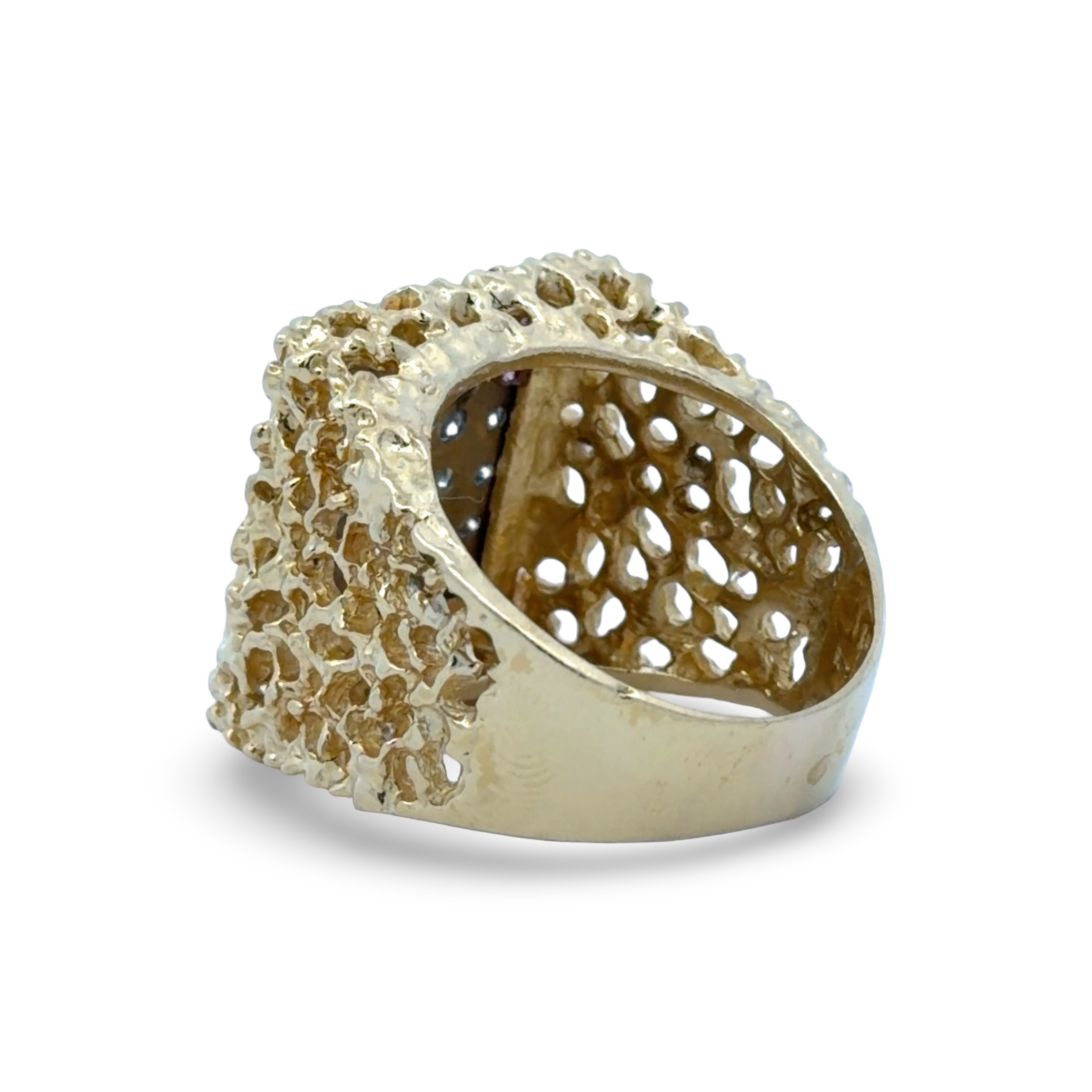 18K Yellow Gold Men's Diamond Square Nugget Ring – Mr. Steve's