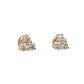 Gold and diamond stud earrings on a white background