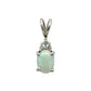 Opal pendant with diamond accents on a white background