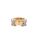 Front of XX ring with 2 white gold X's with small diamonds on the yellow gold band