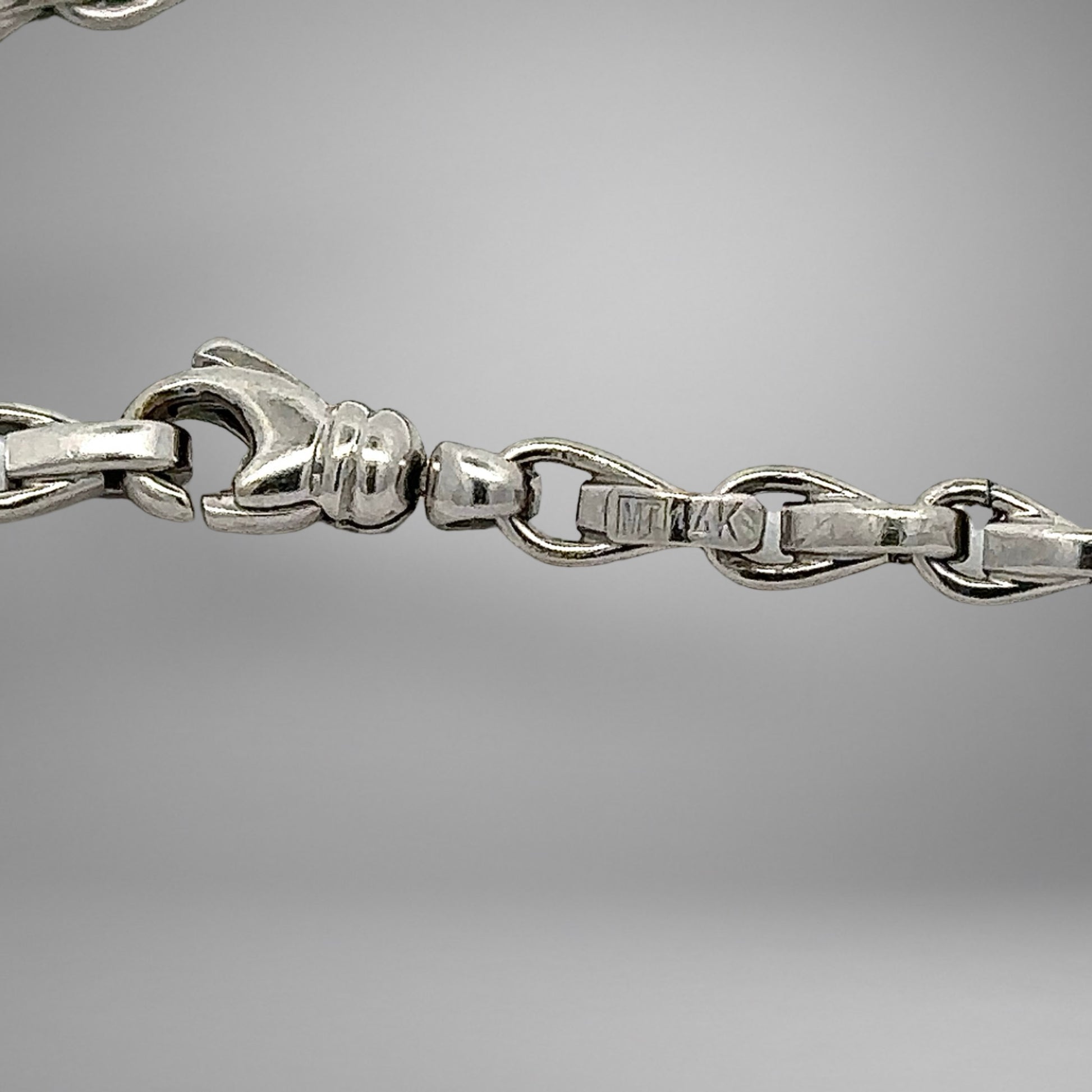 White gold clasp with 14K stamp