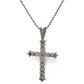 white cross pendant necklace on a white background