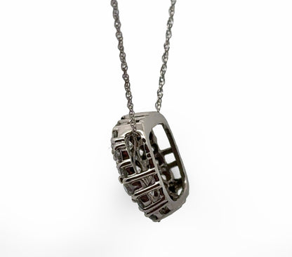 White gold pendant necklace on a white background