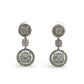 Pair of diamond drop earrings on white background
