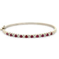 White gold diamond and colored stone bangle bracelet on white background