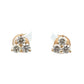 Pair of gold and diamond earrings on a white background