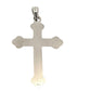 Back of white gold cross with small 14K stamp on bottom + light signs of wear.