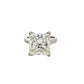Top of 5.04 carat princess-cut diamond ring in platinum