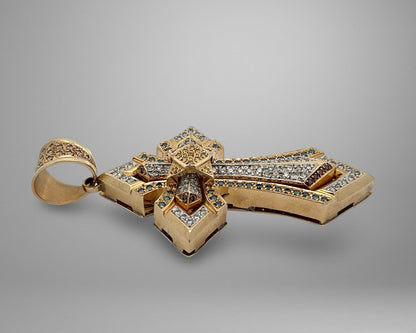 Side of yellow gold cross