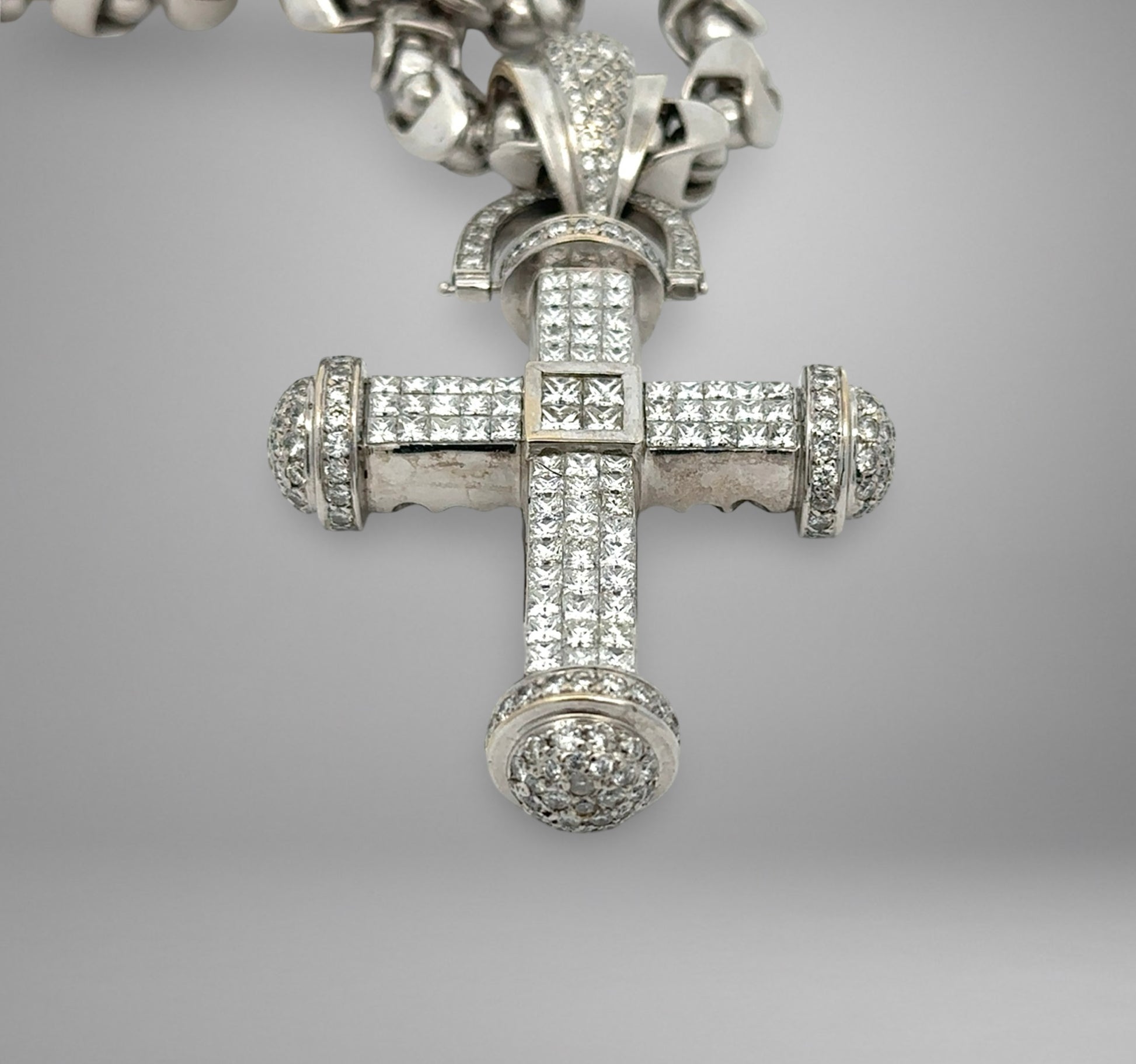 Bottom of diamond cross pendant