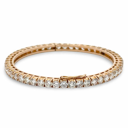 Diamond tennis bangle bracelet with 1 safety lock