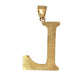 Back of L letter pendant with textured gold