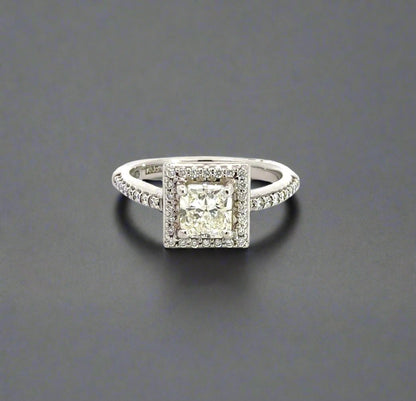 Front of princess-cut diamond ring