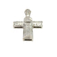 Bottom of white gold cross pendant with marks on the gold