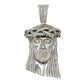 White gold pendant of jesus with diamonds
