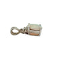 Side of white gold opal pendant on a white background