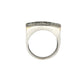 top of white gold ring with signs of wear on gold