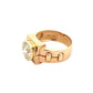 diagonal view of yellow gold ring with 14K 3.31ct stamp inside