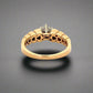 Back of yellow gold ring with heart-shaped design inside of band