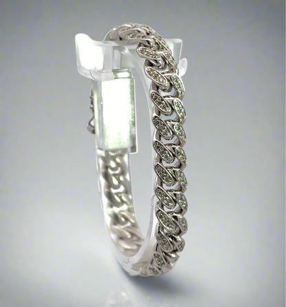 Diagonal view of diamond bracelet