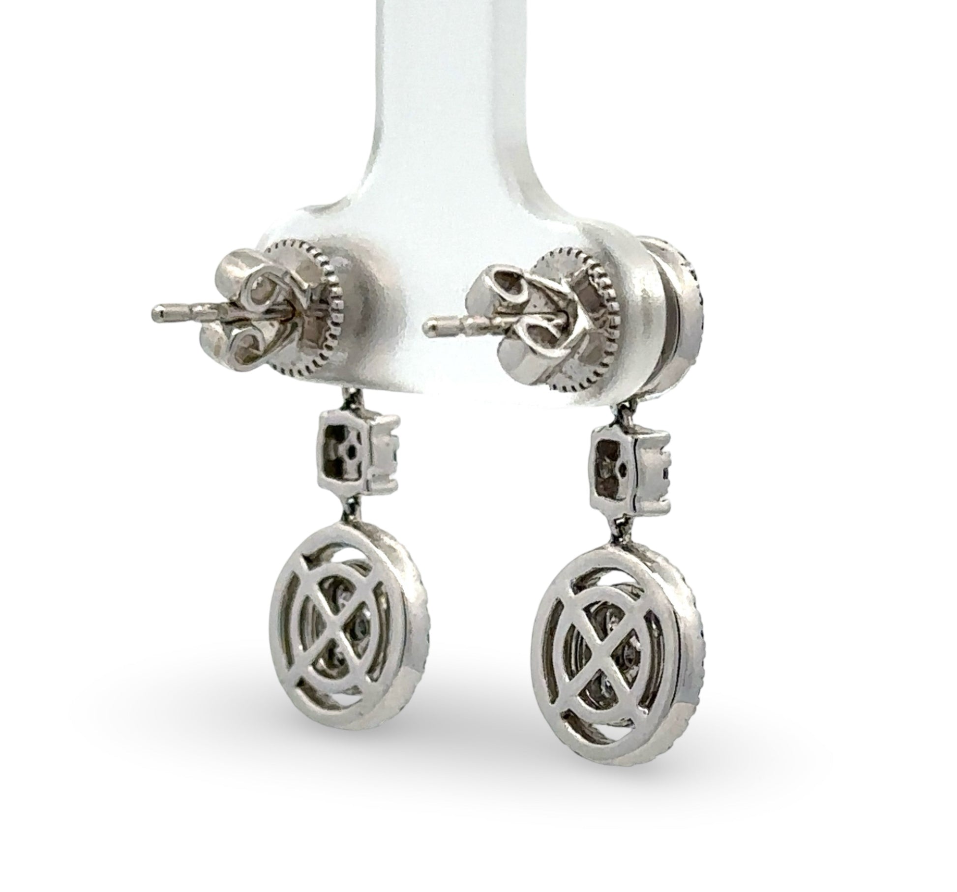 Back of white gold drop earrings