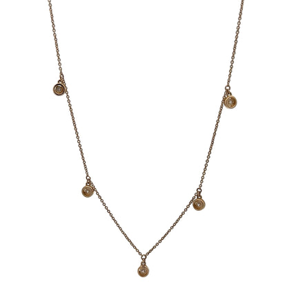 Back of necklace with small round diamonds