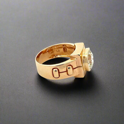 inside of yellow gold ring with LS engraving