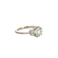 Diagonal view of white gold 3 stone diamond ring 