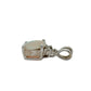 Side of white gold opal pendant on a white background