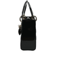 Side of small lady dior black patent leather bag