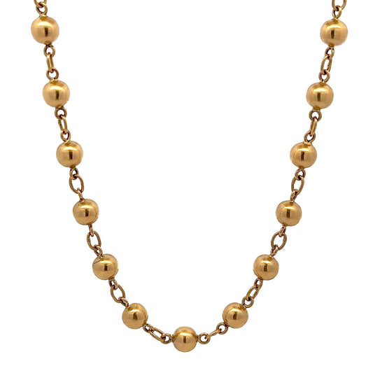 360 video of hanging yellow gold ball-style chain
