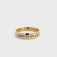 360 video of yellow gold diamond band ring with 10 round diamonds on half the band 