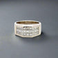 360 video of white gold diamond band ring with 3 rows of princess-cut diamonds