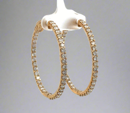 360 video of yellow gold diamond inside out hoops