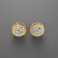 360 video of diamond earrings with rolex style bezel