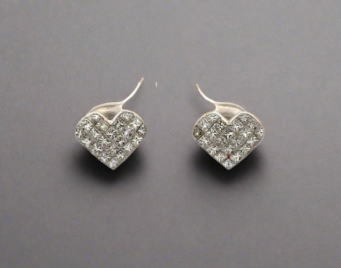 video of diamond heart earrings