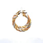 360 video of tri-color twist gold hoops