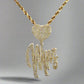 360 video of yellow gold rope chain an diamond mrs. pendant with heart