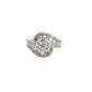 360 video of white gold diamond flower cluster ring