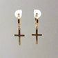 360 degree video of dangle cross hoop earrings