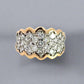 360 video of yellow and white gold diamond band ring with a wavy gold outline