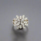 360 video of white gold diamond cluster ring