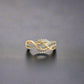 360 video of yellow gold and diamond cross over ring