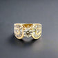 360 video of yellow gold ladies diamond ring
