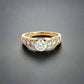 360 video of yellow gold round diamond ring with 7 stones