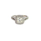 18K White Gold Ladies 1.52TCW Princess-Cut + Round Diamond Pave Double Halo Engagement Ring