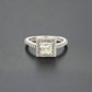 360 view of white gold diamond princess-cut ring