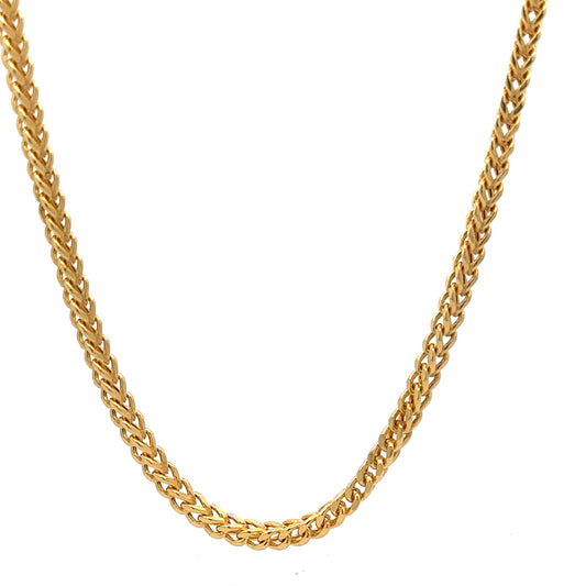 Hanging yellow gold square chain